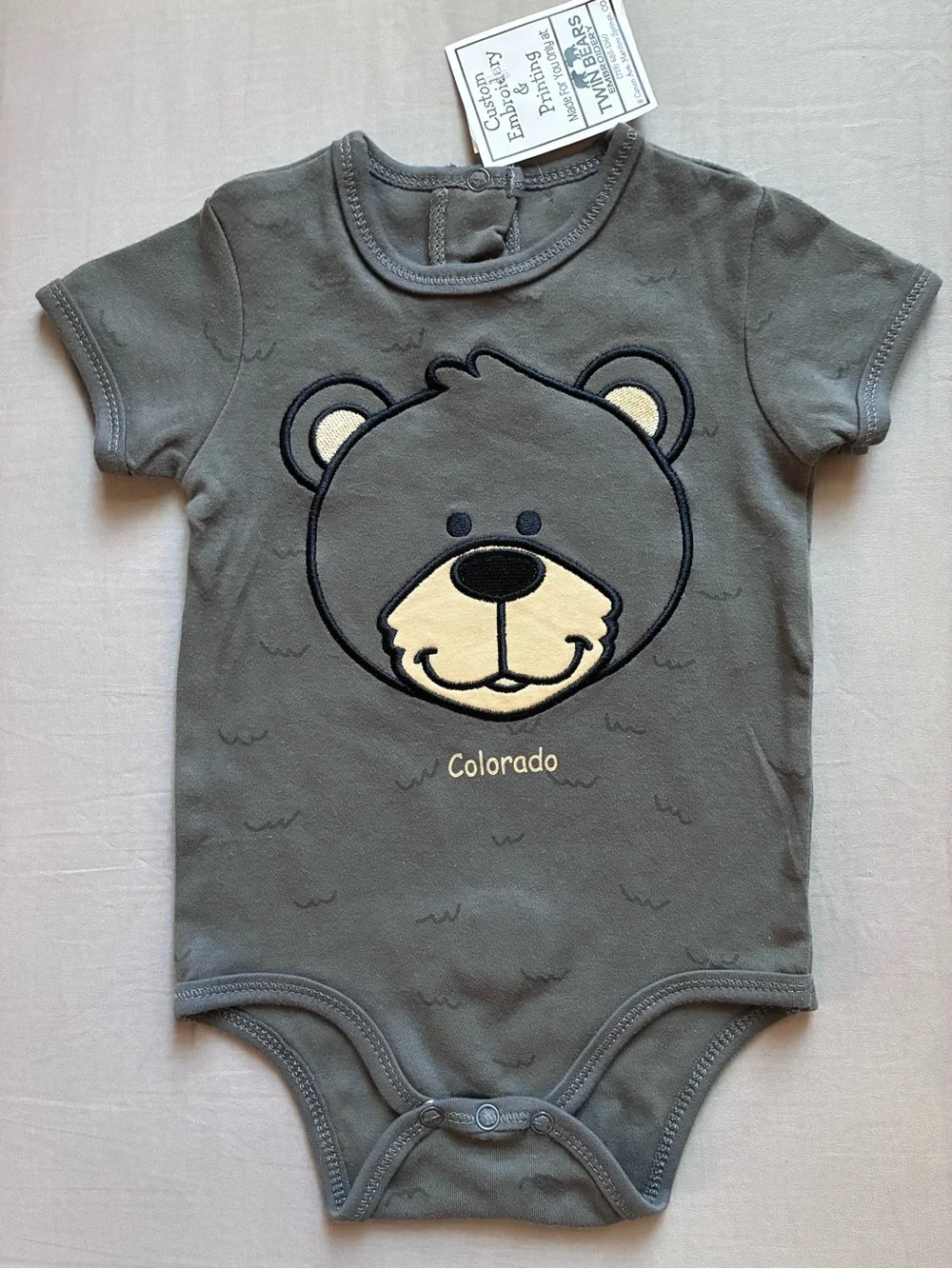 NEW Embroidered bear bodysuit